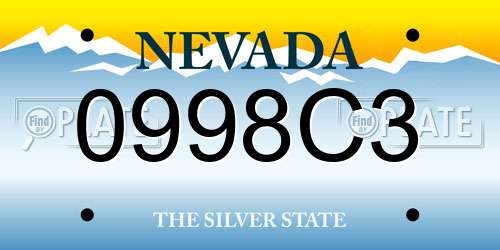 0998C3 Nevada License Plate
