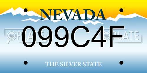 099C4F Nevada License Plate