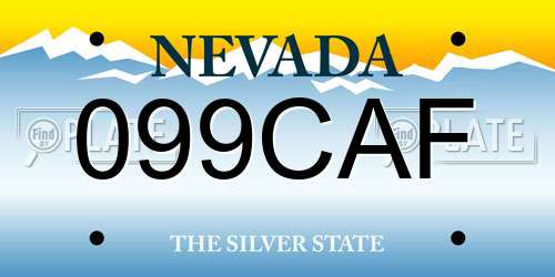 099CAF Nevada License Plate