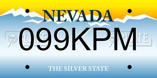 099KPM Nevada License Plate