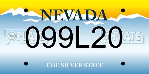 099L20 Nevada License Plate