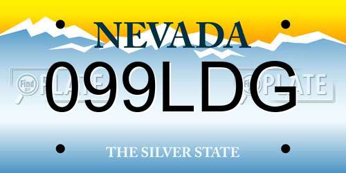 099LDG Nevada License Plate