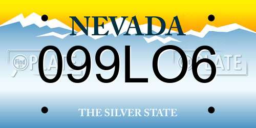 099LO6 Nevada License Plate