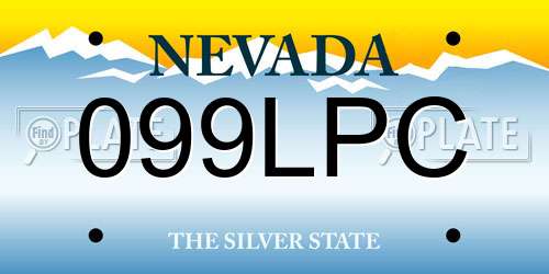 099LPC Nevada License Plate