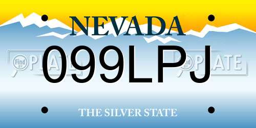 099LPJ Nevada License Plate
