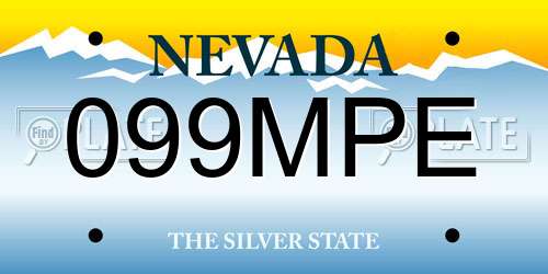 099MPE Nevada License Plate