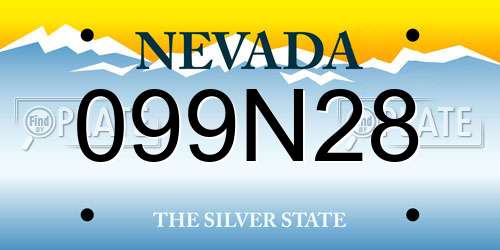 099N28 Nevada License Plate