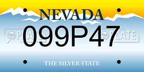 099P47 Nevada License Plate
