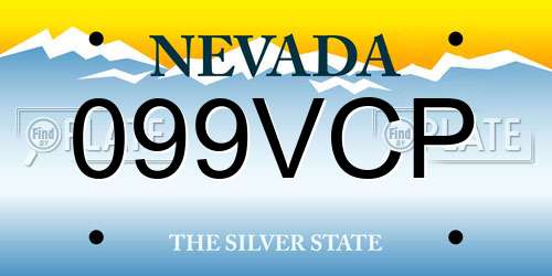 099VCP Nevada License Plate