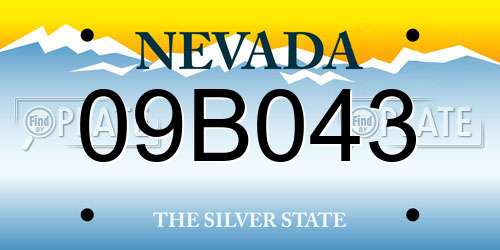 09B043 Nevada License Plate