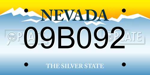 09B092 Nevada License Plate