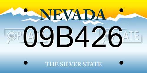09B426 Nevada License Plate