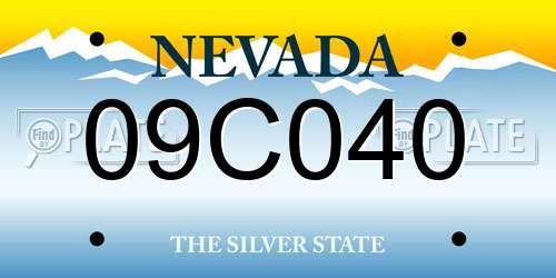 09C040 Nevada License Plate