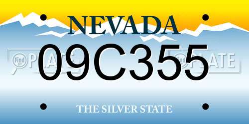09C355 Nevada License Plate