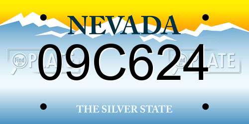 09C624 Nevada License Plate