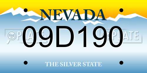 09D190 Nevada License Plate