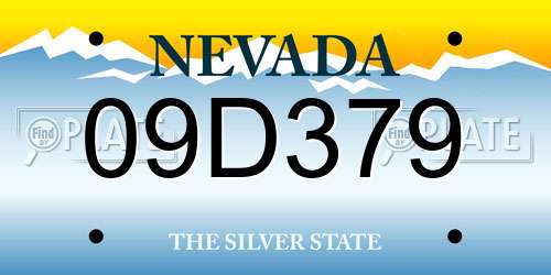 09D379 Nevada License Plate