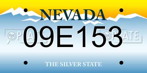 09E153 Nevada License Plate
