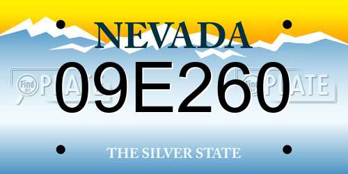 09E260 Nevada License Plate