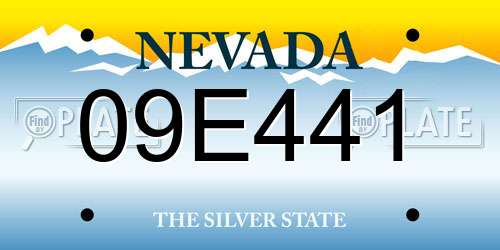 09E441 Nevada License Plate