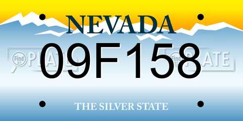 09F158 Nevada License Plate