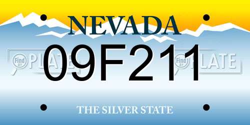 09F211 Nevada License Plate
