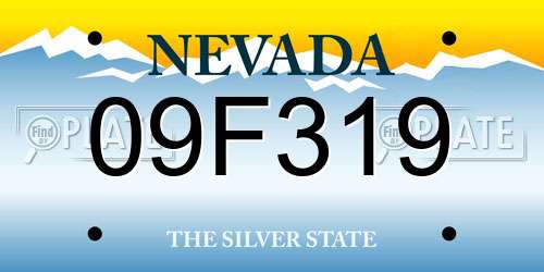 09F319 Nevada License Plate