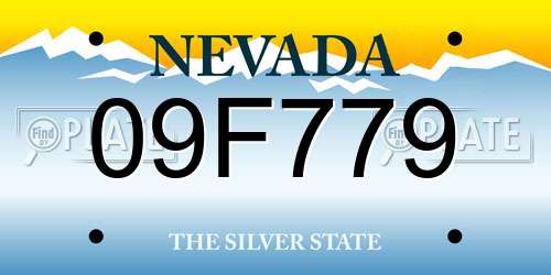 09F779 Nevada License Plate