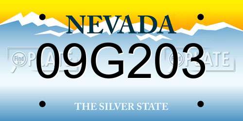 09G203 Nevada License Plate