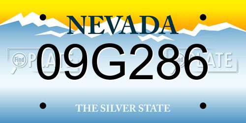09G286 Nevada License Plate