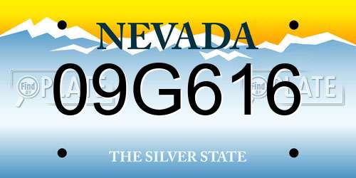 09G616 Nevada License Plate