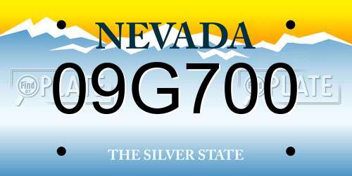 09G700 Nevada License Plate
