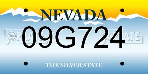 09G724 Nevada License Plate