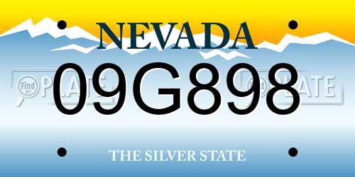 09G898 Nevada License Plate