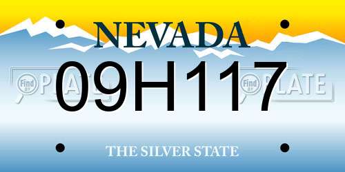 09H117 Nevada License Plate