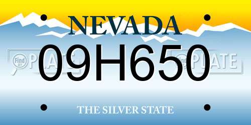 09H650 Nevada License Plate
