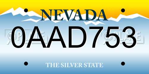 0AAD753 Nevada License Plate