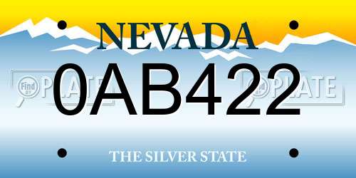 0AB422 Nevada License Plate