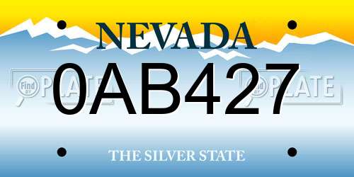 0AB427 Nevada License Plate