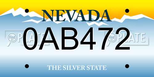 0AB472 Nevada License Plate