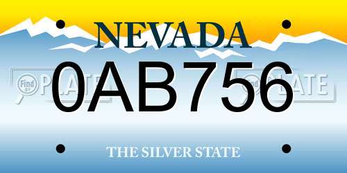 0AB756 Nevada License Plate