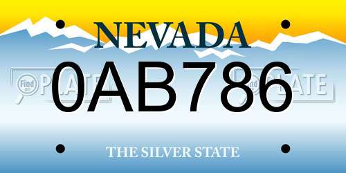 0AB786 Nevada License Plate