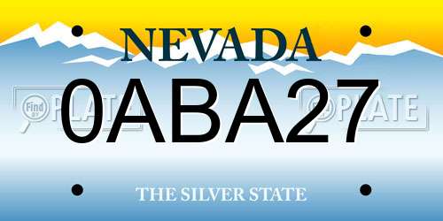 0ABA27 Nevada License Plate