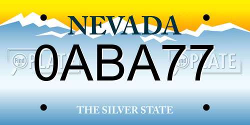 0ABA77 Nevada License Plate