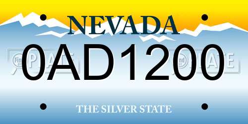 0AD1200 Nevada License Plate