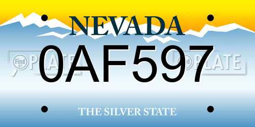 0AF597 Nevada License Plate