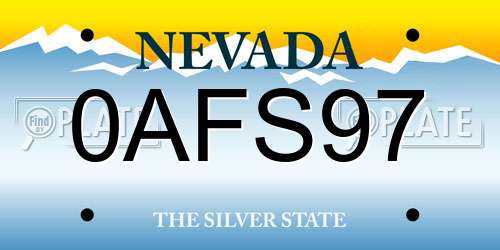 0AFS97 Nevada License Plate