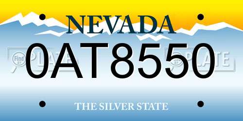 0AT8550 Nevada License Plate