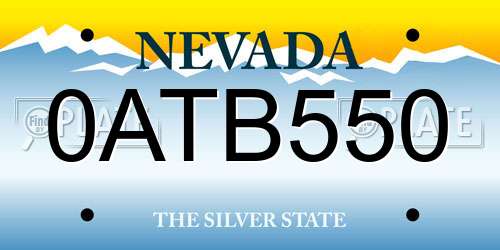 0ATB550 Nevada License Plate