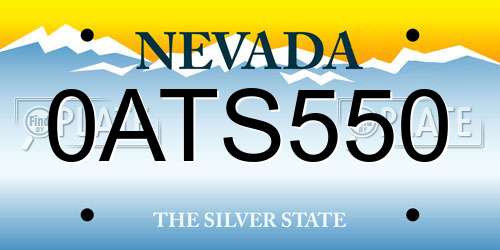0ATS550 Nevada License Plate